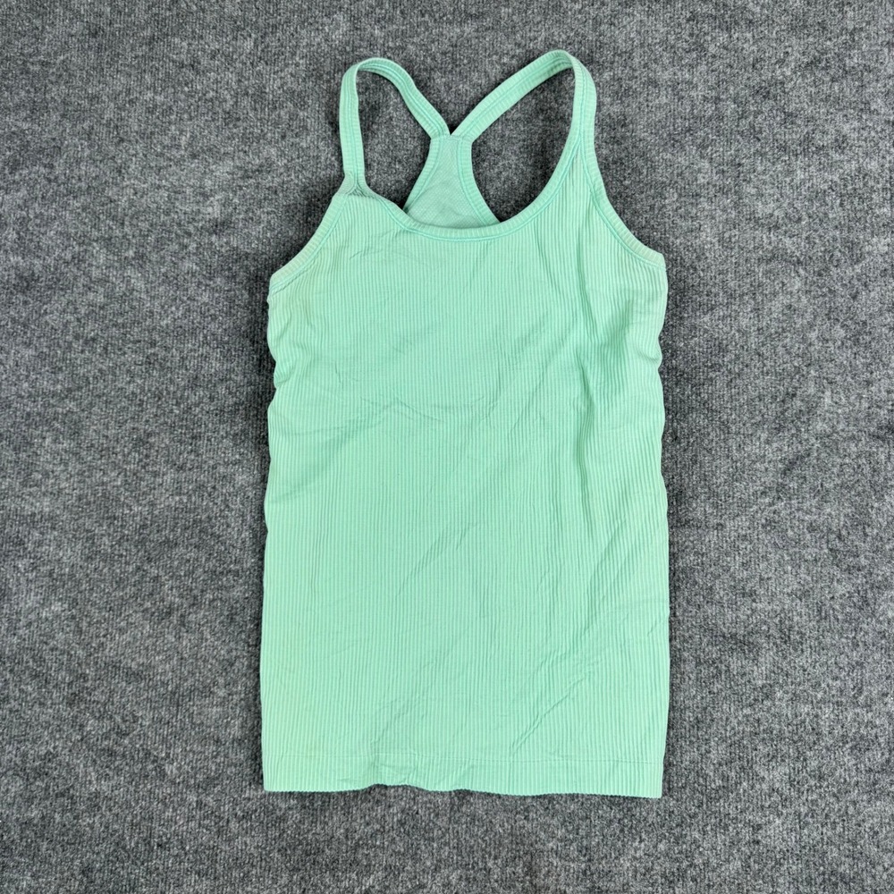 Lululemon Tank Top Womens Size 4 Mint Green Ribbed Ebb To Street Racerback Yoga